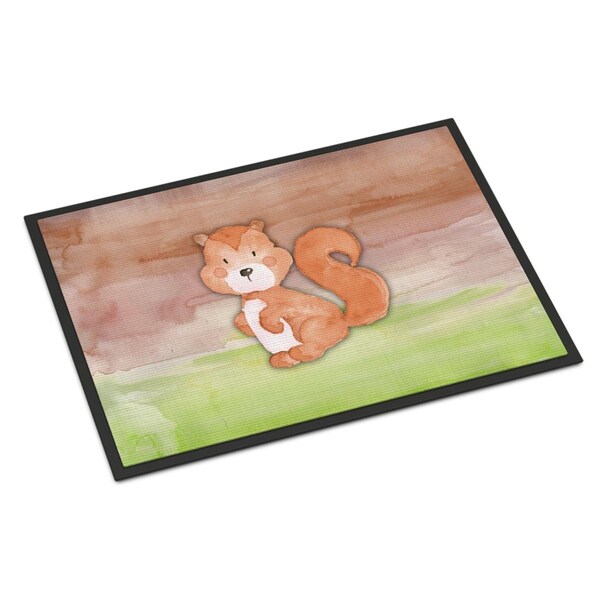 Carolines Treasures 18 x 27 in. Squirrel Watercolor Indoor or Outdoor Mat BB7439MAT - main